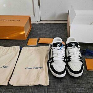 Louis Vuitton Black and White Sneakers with Classic Design